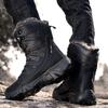 Men's Military Boots Plus Size Outdoor Fleece-lined Warm High-Top Combat Boots Winter Fashion Snow Boots Hiking Boots