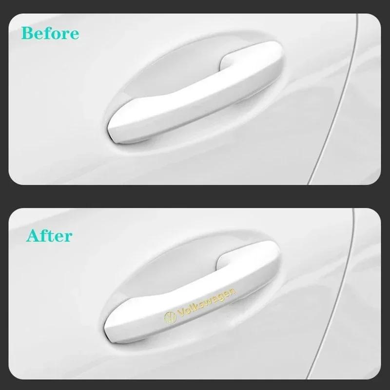 For VOLKSWAGEN VW 3pcs Metal Car Inner Door Handle Emblem Sticker Decoration for Volkswagen Polo GTI Golf Jetta Beetle Polo Tour