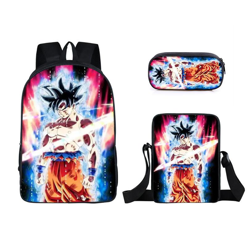 Анимационный рюкзак семь драконьих жемчужин, школьный ранец для начальной и средней школы, ранец, сумка через плечо, набор из трех предметов: пенал