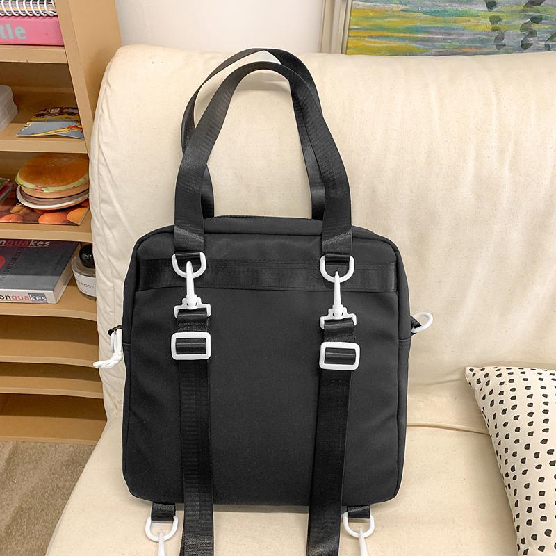 Women's Shoulder Bag Color Block College Style Student Crossbody Bag Class Book Bag