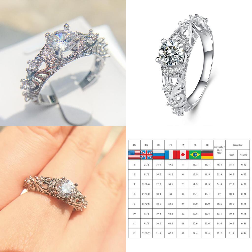 Versatile Fashion Women Luxury Engagement Wedding Rings For Lady Crystal Jewelry Accessories Gifts