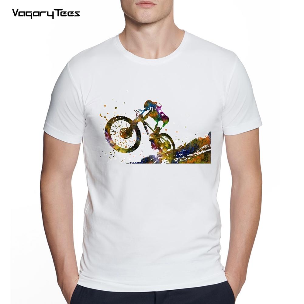 Bicycles MTB Print T Shirt Summer Men T-shirt Downhill Biking Print Casual Heartbeat Stimulation Exercise Male Harajuku Tshirt