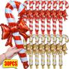 30/3PCS Christmas Inflatable Balloon Bow Candy Cane Balloon Stick Handheld Christmas Crutch Balloons New Year Party Decoration