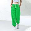 Women's Fashion Sports Color Matching Drawstring Pocket Casual Sweatpants
