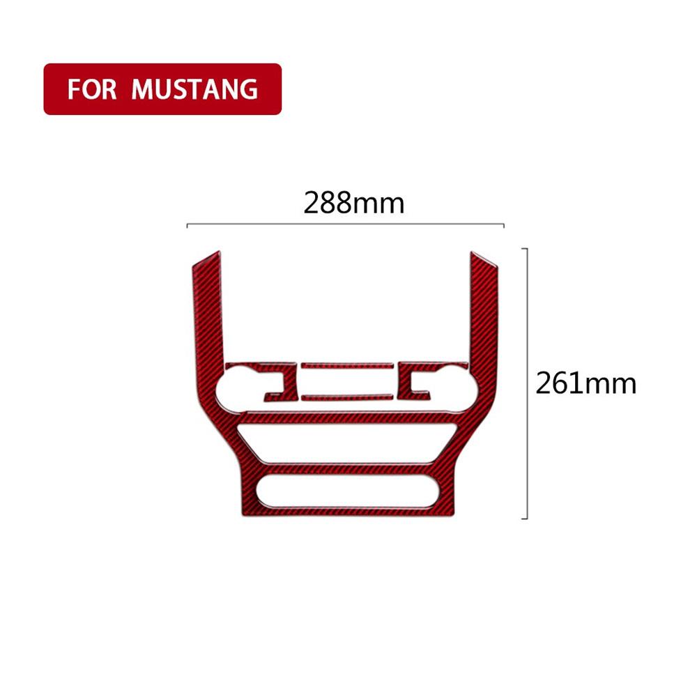 Для Ford Mustang 2015-2019 Красное углеволокно Декоративная накладка на панель CD Трим Стикер x1