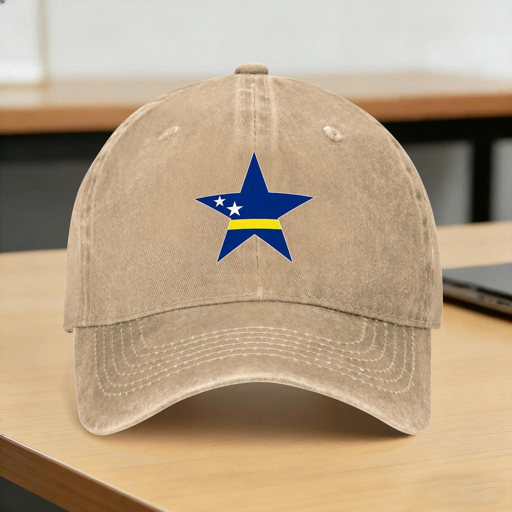 Curacao Soccer Baseball Cap Sun Hiking Fishing Sunscreen Washed Trucker Hat Unisex Adult Casual Design Snapback Cap