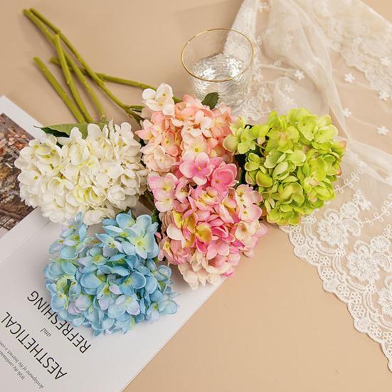 Полезный искусственный цветок гортензии без полива, зеленые листья, декоративные