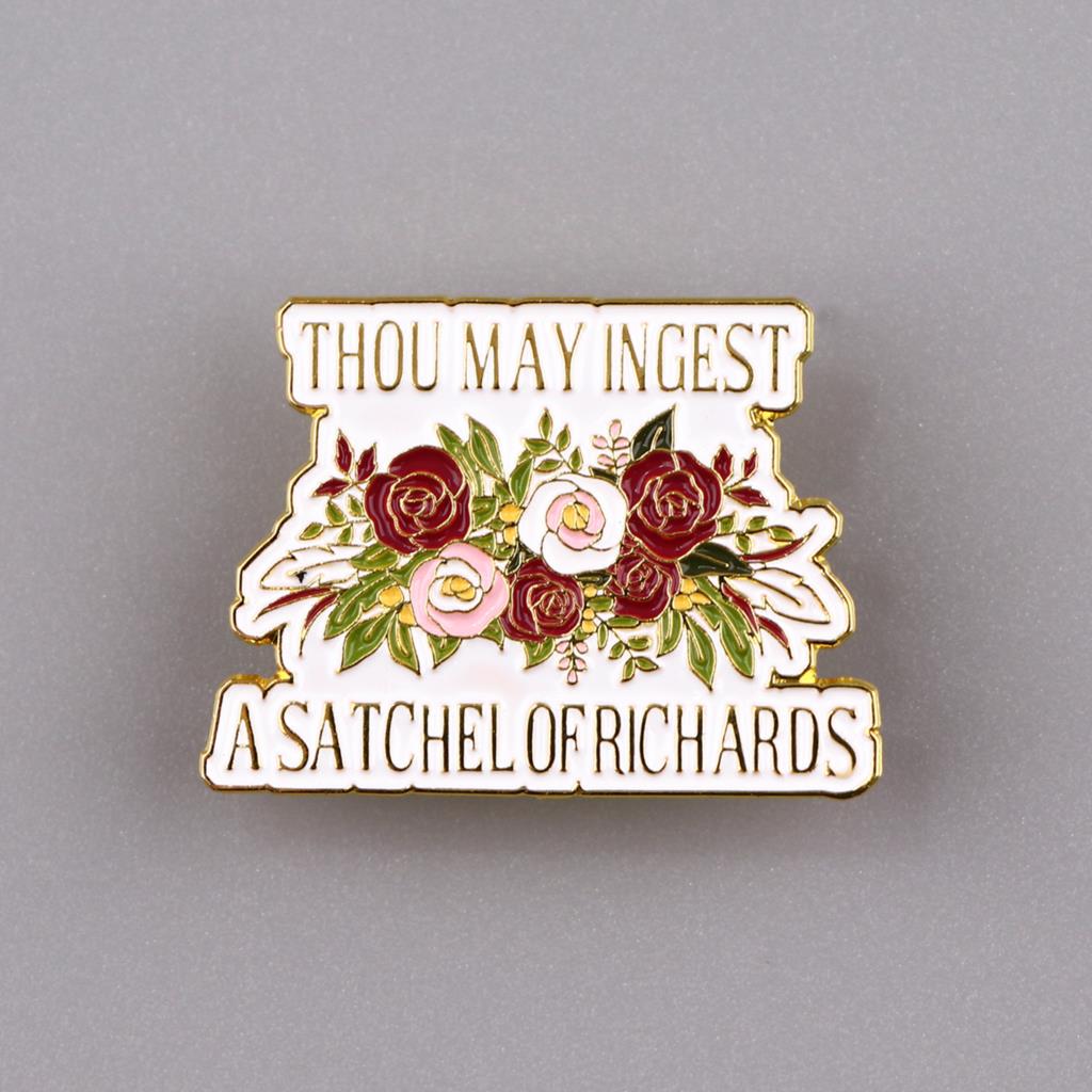 Flower Funny Quotatio Enamel Pin Movie Brooches Bag Lapel Pin Cartoon Holiday Backpack Decoration Jewelry Gift for  Friends