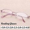 Женские модные новые очки для чтения с полуободковой оправой, высококачественные очки для дали, женские роскошные модные очки +3.0+3.5+4.0