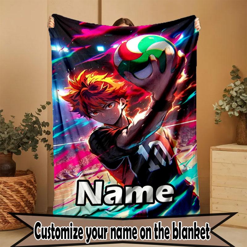 Custom Name Personalized Haikyu Print Blanket, Home Decor, Bedroom, Sofa, Camping, Couch, Gifts for Birthday Christmas