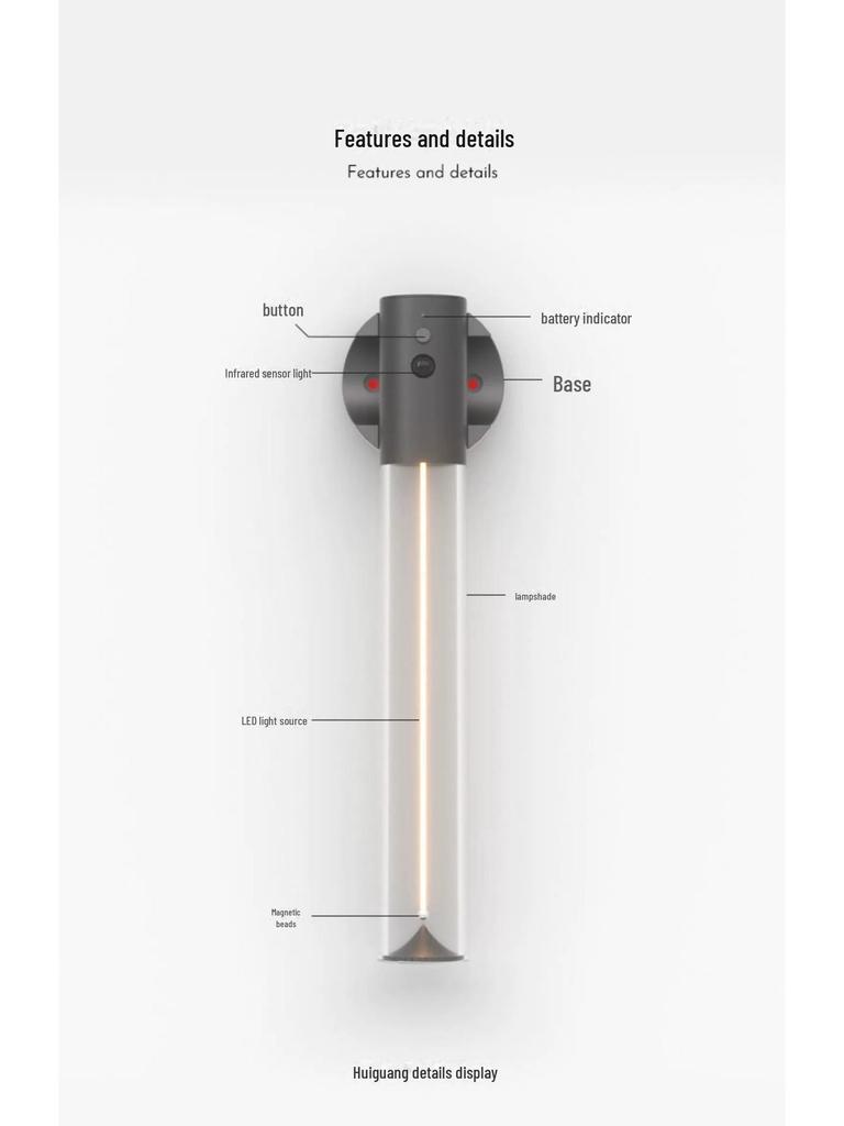 Ночной светильник Augelight с датчиком движения — беспроводной, управляемый светом, имитирующий движение человеческого тела для создания уютной атмосферы