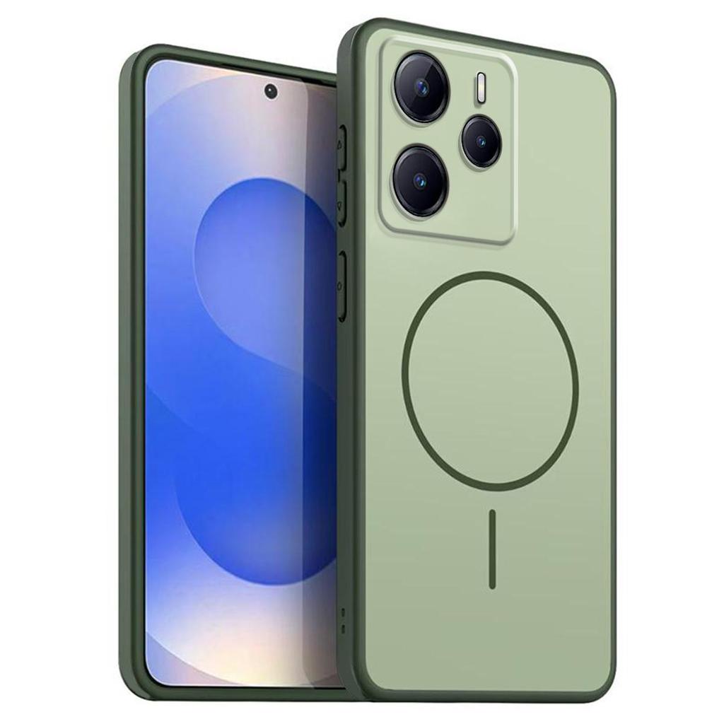 Однотонный матовый чехол из ТПУ для Xiaomi Redmi Note 14 5G 4G с декоративным принтом кольца в стиле MagSafe