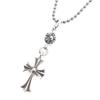 Excellent Necklace 1 Ball Tiny CH Cross Pendant Silver 925 Mens Used