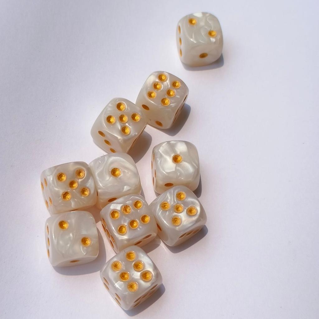 Набор из 10 штук 12-миллиметровых круглых кубиков с жемчужным узором и точками, цифровой набор кубиков, ролевая игра, COC, Dnd, настольная игра, кубики для развлечений для беговой группы, Dnd
