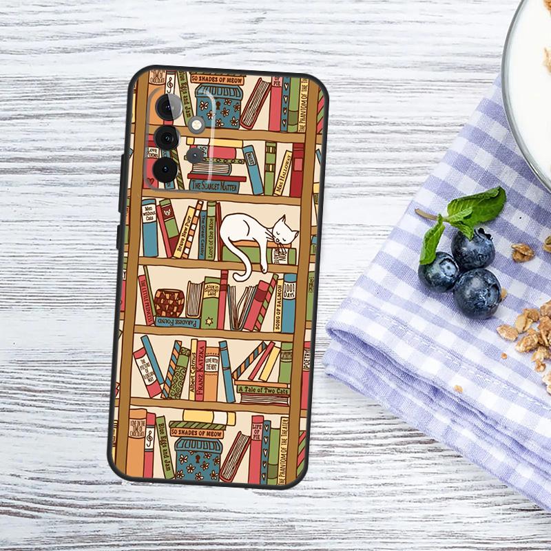 Чехол с изображением книг для Samsung Galaxy A15 A25 A35 A55 A53 A33 A13 A52 A32 A12 A51 A71 A14 A34 A54