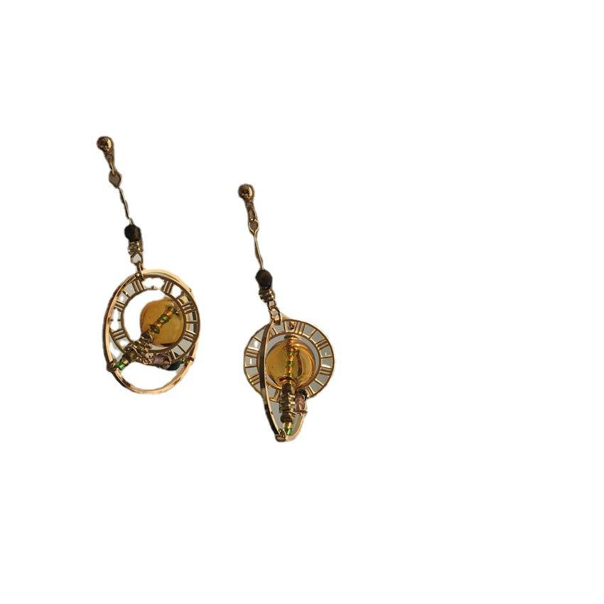 Industrial Style Abstract Geometric Handmade Niche Heavy Industry Retro Earrings Glass Bubble Shape Earrings Women