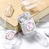 Fashion Floral 26 Letters Alphabet Soft Protector Cover Transparent Box for Apple Airpods 1 2 3 Pro Women Girl AirPods Case