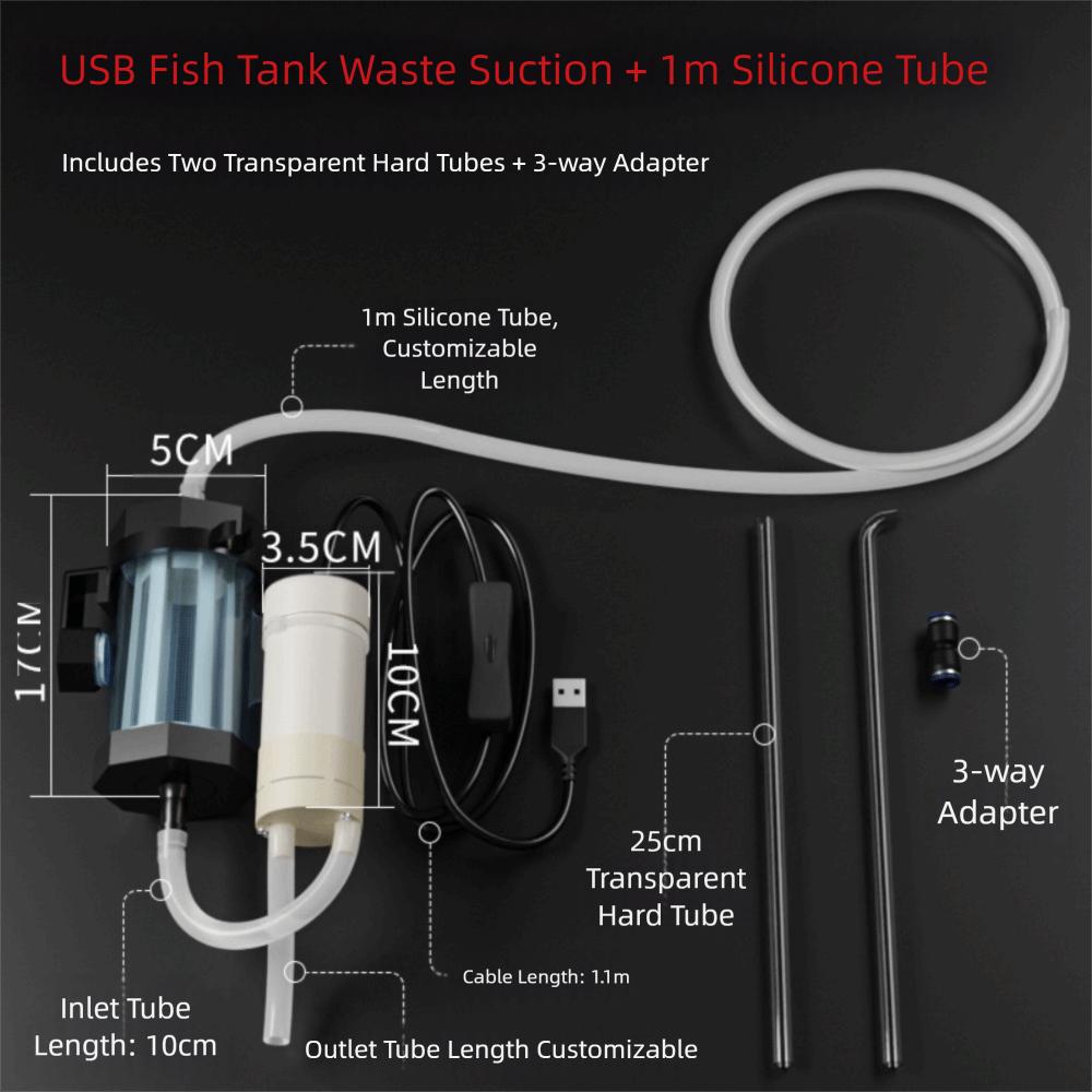 USB Powered Vacuum Gravel Cleaner Low Noise Fish Tank Cleaning Dirt Waste Remover  For Aquarium