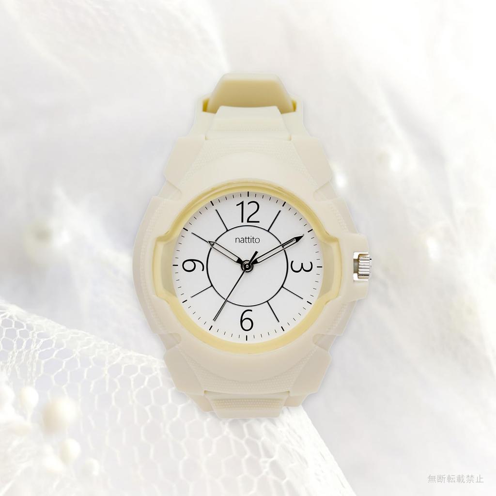 FIELD WORK Watches Women's Analog 3 ATM Water Resistant TPU Urethane Belt Beige WP Years YM126-2