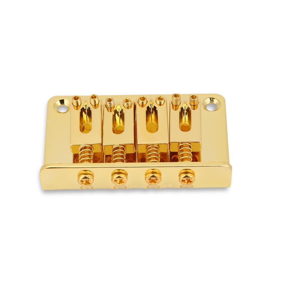 4-струнный фиксированный бридж сменные детали для электрогитар Cigarbox бас укулеле(Золото)