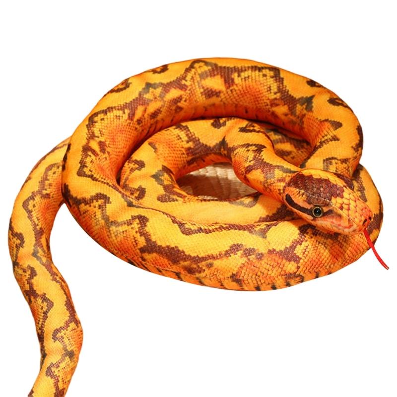 Реалистичная мягкая игрушка-змея 100 см для домашнего декора и образовательных целей. Новинка, плюшевые куклы-змеи для розыгрышей.