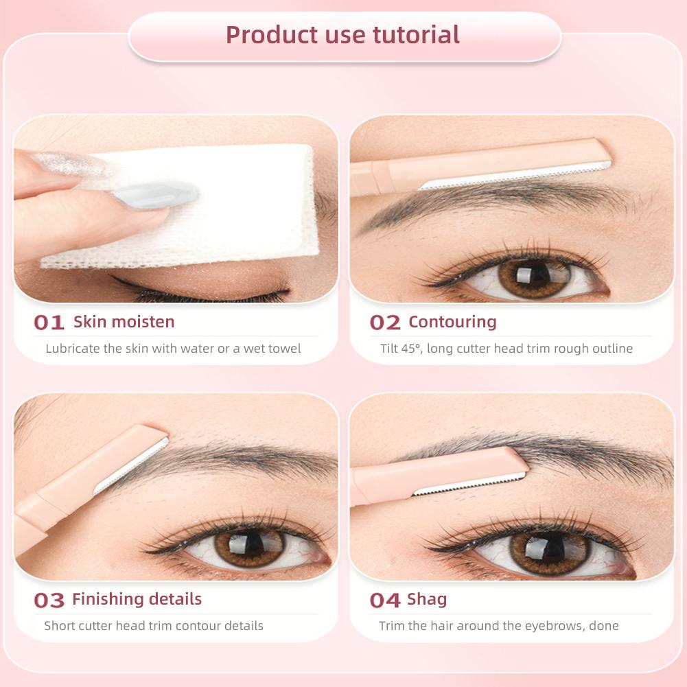 Двусторонний триммер для бровей с макролезвием, устойчивым к царапинам, безопасная моющаяся бритва для бровей, инструмент для макияжа и красоты