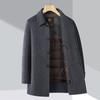 Winter Double-sided Woolen Coat Cashmere Men's Button Style Middle-aged Lapel Removable Down Jacket Liner Wool Coat