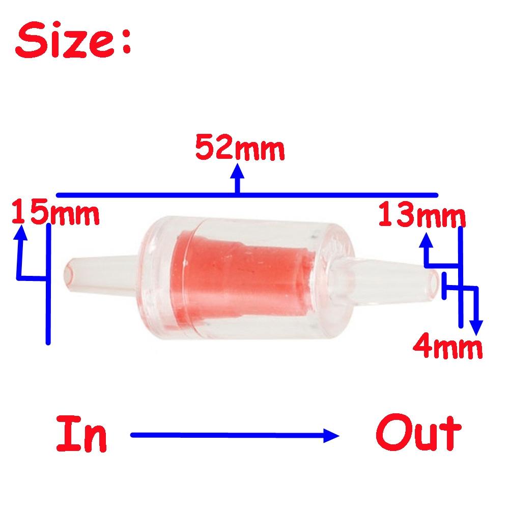 5 PCS Circulate Plastic Black Red Air Pump Co2 System One Way Non-Return Aquarium Check Valve