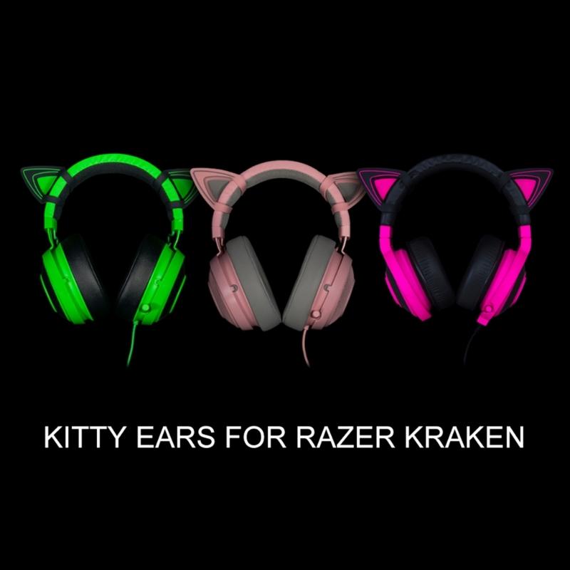 Silicone Cat Kitty Ears Lovely Attachable Accessory for  Kraken V2 special/Kraken 2019/ Kraken TE /7.1 V2 Headphone