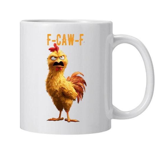 Персонализированная кружка F-Caw-F Chicken 15 унций керамическая кофейная чашка смешной петух фермерское животное юмор кружка многоразовая подходит для мытья в посудомоечной машине и микроволновой печи посуда для напитков