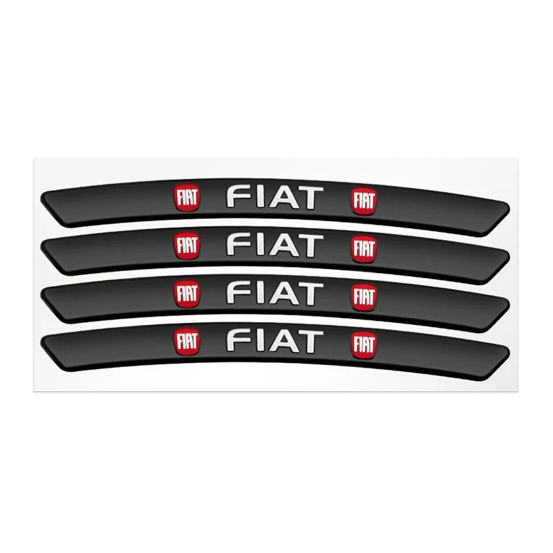 Aluminum Auto Racing Car Wheel Hub Sticker Rim Decal Badge For FIAT Abarth 500 Panda Bravo Punto Tipo Linea Ducato Accessories