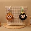 Cute Black Wukong Head Pendant Plush Toy Doll Little Monkey Schoolbag Hanging Decoration Keychain Doll