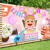 Cartoon M-Masha And The B-Bear Photography Backdrop Summer Beach Background Cloth for Wedding Booth Digital Printed Seamless