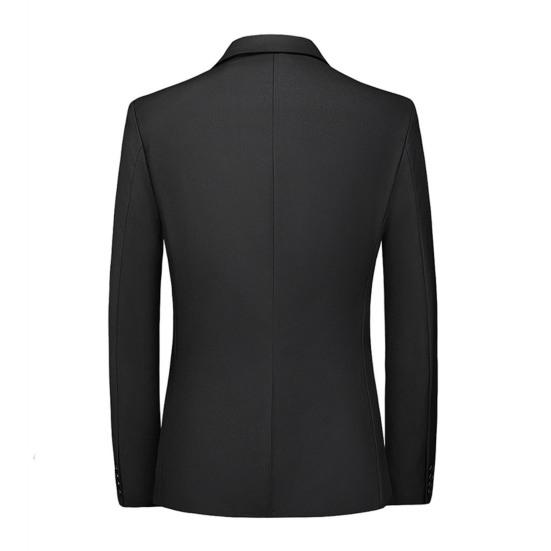 2 шт./компл. мужской приталенный костюм с лацканами, длинный рукав, одна пуговица, пальто, длинные брюки средней посадки, однотонный деловой наряд