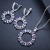 Ki0064 Популярный женский набор украшений, серьги, ожерелье, циркон, полая петля, цепь-чокер