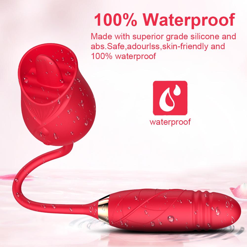 Роза Вибратор 10-скоростной фаллоимитатор, клитор, сосок, оральный стимулятор клитора для лизания киски