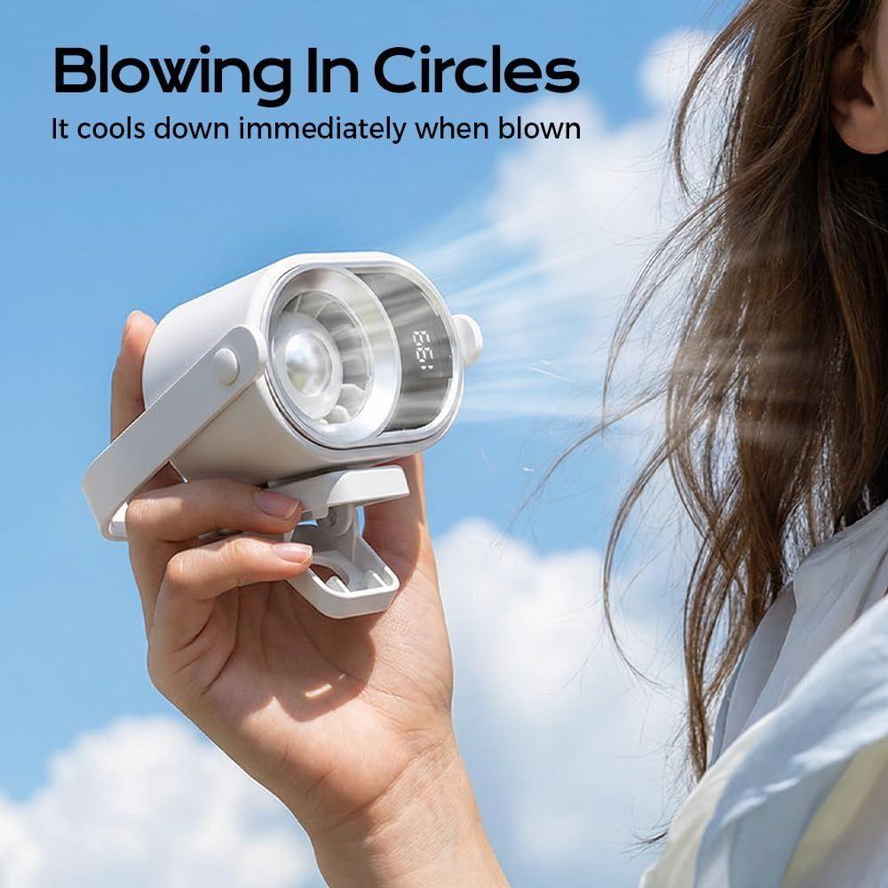 4 Speeds Silent Mini Bladeless Electric Fan LED Display Clip-on Fan New Air Cooler