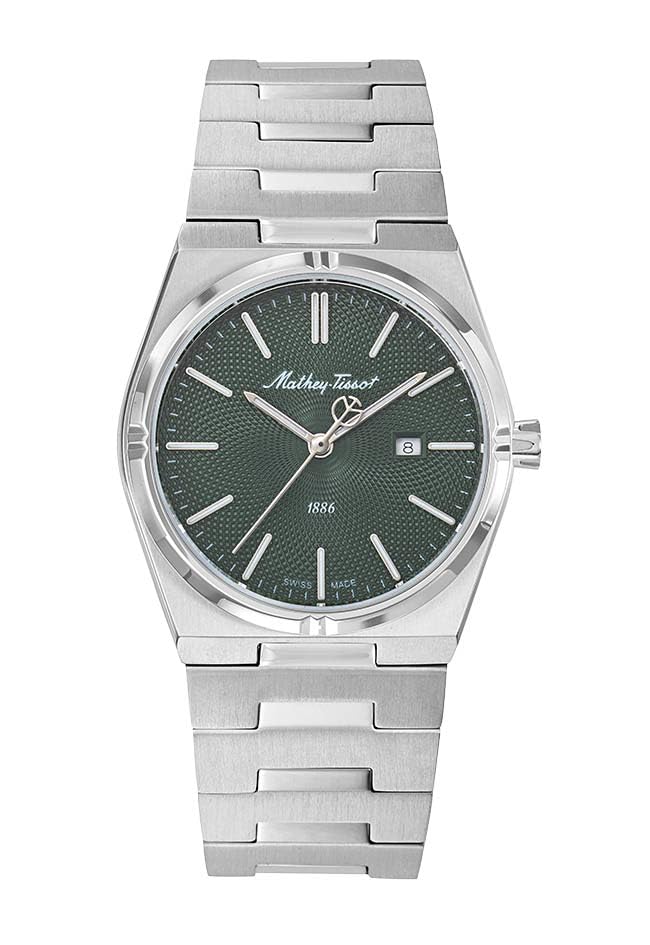 Zeus Кварцевые часы D118AV Серебристые Матовые Mathey-Tissot Мужские