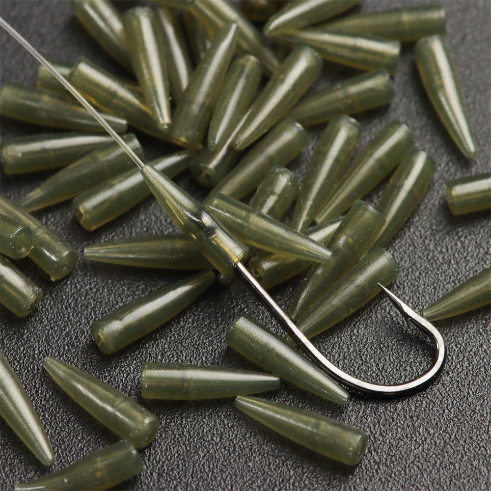 Rubber Anti Tangle Sleeve Tail Rubber Cone Connect with Fishing Hook Micro Carp Fishing Accessories