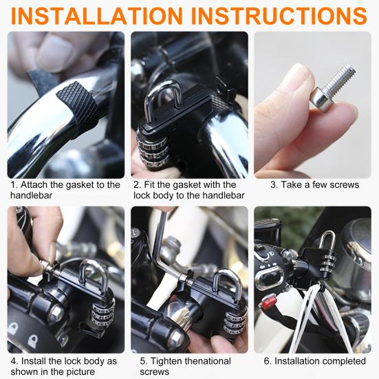 Удобный кодовый замок для велосипеда без висячих предметов из металла ржавчины