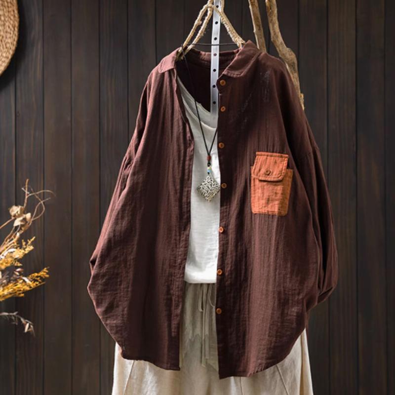 Женская повседневная рубашка с длинным рукавом, поступление весна, отложной воротник, свободная, женская базовая хлопковая блузка