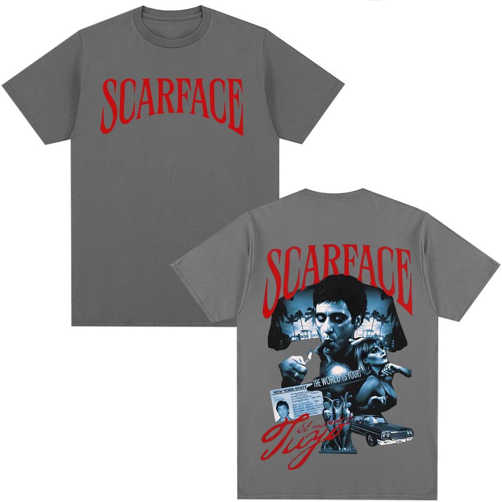 2026 New Scarface The World Is Yours Tony Montana Graphic‑Print Unisex Short‑Sleeve T‑Shirt, Oversized Fashion Casual Street‑Wear Top