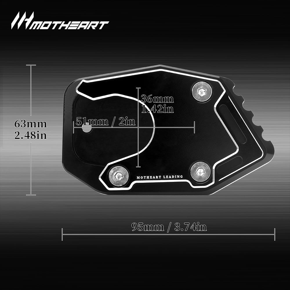MotHeart Motorcycle Extension Stand Pad for CB650R 2019-2024 Motorcycle Parking Pad Stand Extension Side