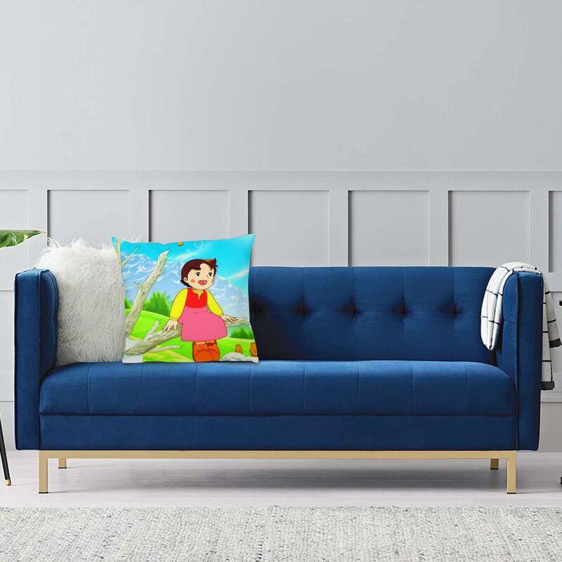 Heidi Enjoys The Iandscape Cushion Cover Print Cartoons Alps Mountain Throw Pillow Case For Sofa Fashion Pillowcover Home Decor