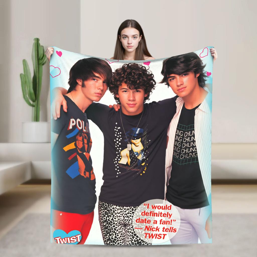 Joe Jonas  Plush Blanket Boy Girl J-Jonas Brothers  Flannel Throw Blanket For Couch Chair Sofa Bed Soft Warm Quality Bedspread