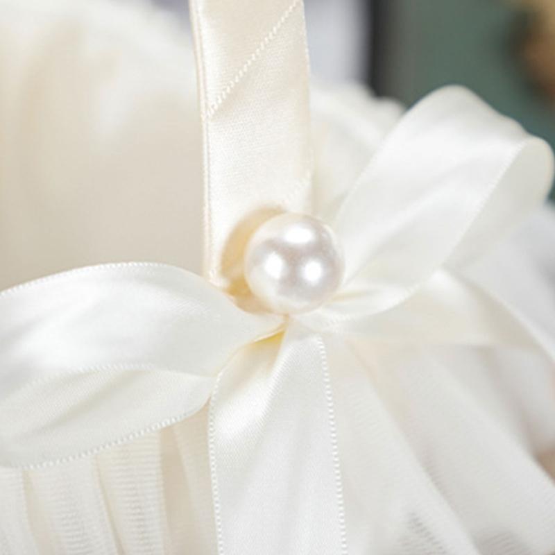 Свадебная корзина Портативные западные свадебные декоративные корзины для цветов с кружевом Девушка Корзина для хранения в форме сердца Юбилей