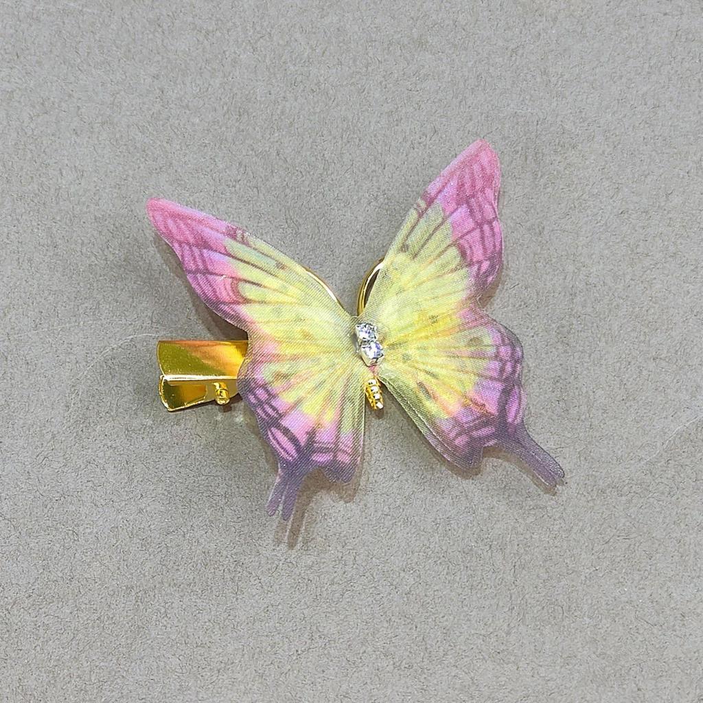 Градиентная заколка-бабочка для детей - симпатичная заколка-уточка из сетки и сплава, идеально подходит для стилей ханьфу и феи