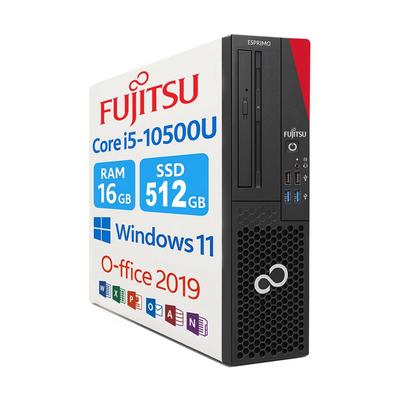 Настольный ПК Fujitsu ESPRIMO 10-го поколения в корпусе Tower с процессором Core i5, 16 ГБ ОЗУ, SSD 512 ГБ, Office, Windows 11, Гарантия, Память 512 ГБ, Готовый к использованию ПК D5010/D7010FX