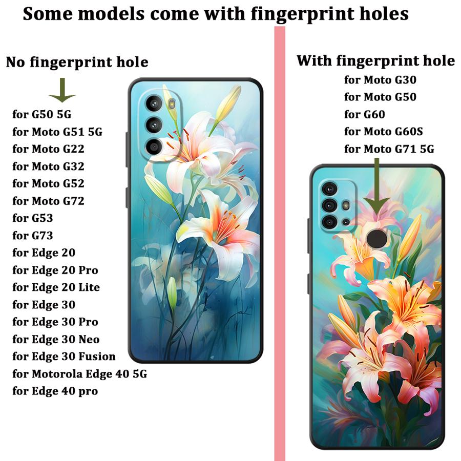 Чехол для Motorola Moto G50 G53 G30 G60s G51 G73 G52 Edge 20 Pro 30 Lite G71 G32 G22 Edge40 Чехол для телефона Простой Цветок