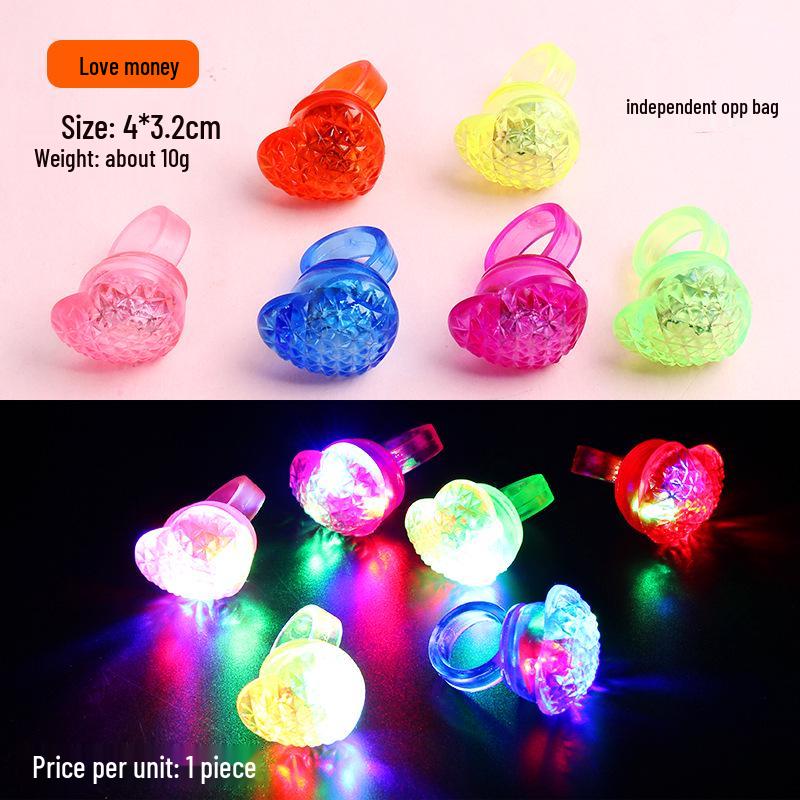Glow Strawberry Ring LED Light Flashing Soft Rubber Toy
